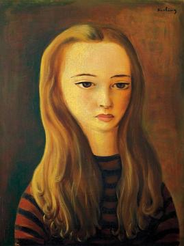 Jeune Fille Aux Longs Cheveux Artwork by Moise Kisling