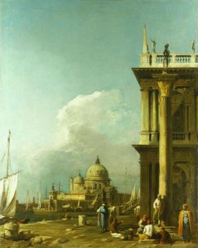 Venice:  The Piazetta towards Santa Maria della Salute Artwork by Giovanni Antonio Canal