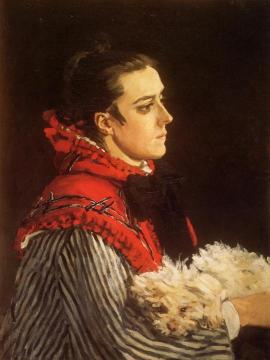 Camille With A Small Dog Artwork by Claude Oscar Monet