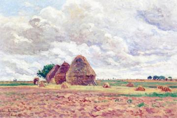 Eragny, Haystacks Artwork by Maximilien Luce
