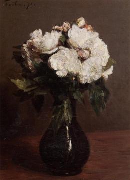 White Roses in a Green Vase Artwork by Henri Fantin-Latour