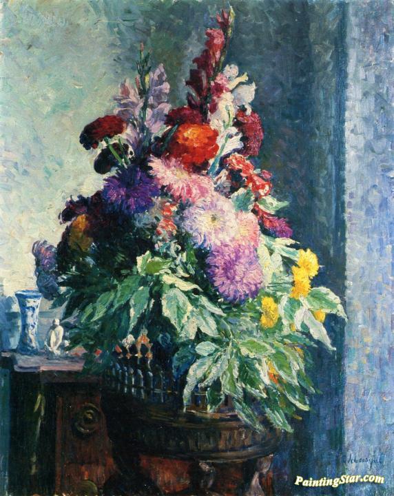 Interior with a Bouquet of Flowers Artwork by Henri Lebasque