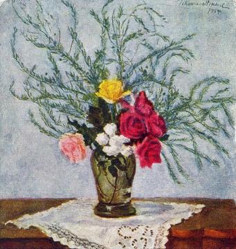 Roses and asparagus Artwork by Pyotr Konchalovsky