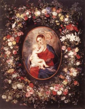 The Virgin And Child In A Garland Of Flower Artwork by Peter Paul Rubens