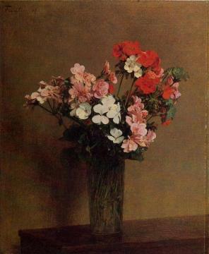 Geraniums Artwork by Henri Fantin-Latour