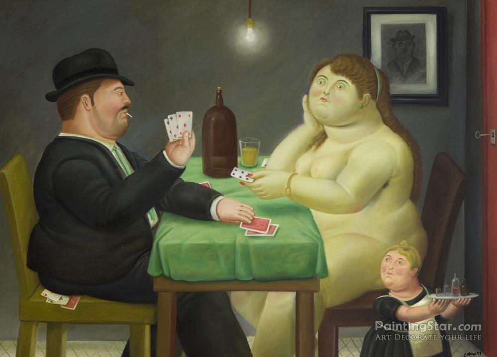 Card Players Artwork by Fernando Botero