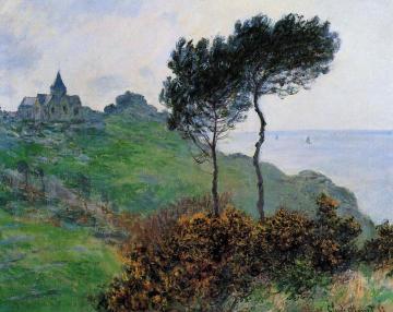 The Church at Varengaville, Grey Weather Artwork by Claude Oscar Monet