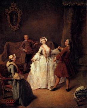 The Dancing Lesson Artwork by Pietro Longhi