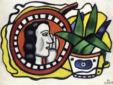 Medallion and Green Plant Artwork by Fernand Léger