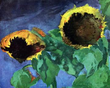 Mature Sunflowers Artwork by Emil Nolde
