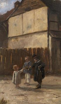 Boys in a Yard Artwork by Marie Bashkirtseff