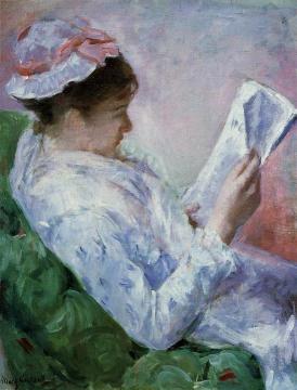 Woman Reading Artwork by Mary Cassatt