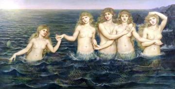 The Sea Maidens Artwork by Evelyn de Morgan