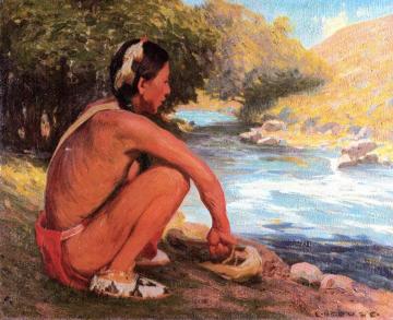 The Mountain Stream Artwork by E. Irving Couse