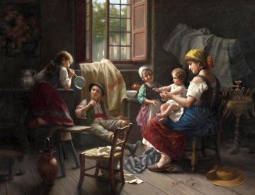 Blowing Bubbles Artwork by Giovanni Battista Torriglia