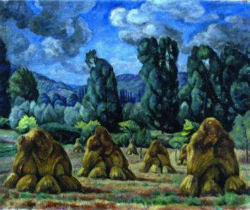 Haystacks - Normandy Landscape Artwork by Jozef Pankiewicz