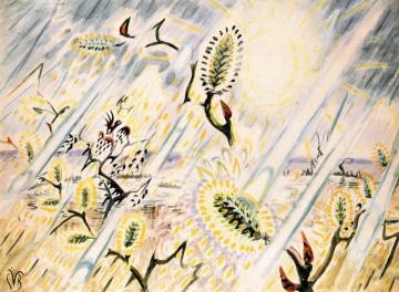 Pussywillows In The Rain Artwork by Charles Burchfield