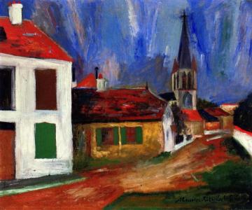 The Village Plaza Artwork by Maurice Utrillo