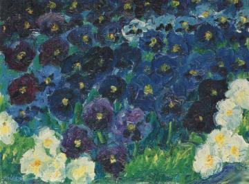 The Blue Flowers Artwork by Emil Nolde