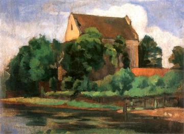 Landscape with Church Artwork by Jozef Pankiewicz