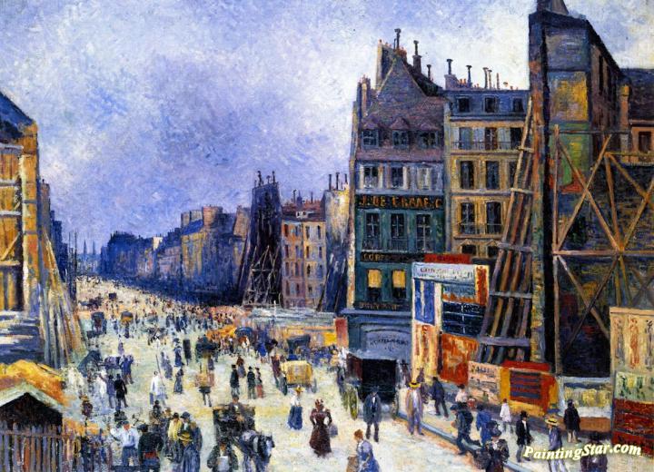 Cutting through the rue Réaumur Artwork by Maximilien Luce