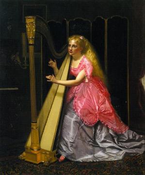The Harpist Artwork by John George Brown
