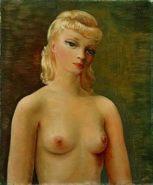 Buste de jeune fille blonde Artwork by Moise Kisling