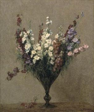 Larkspur Artwork by Henri Fantin-Latour