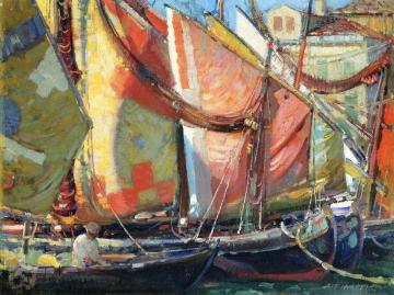Chioggia Boats Artwork by Aldro Thompson Hibbard