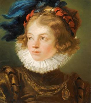 A Young Boy in the Costume of a Page, Head and Soulders Artwork by Giovanni Battista Tiepolo