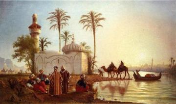 Evening Smoke By The Mosque Artwork by Fortunato Arriola