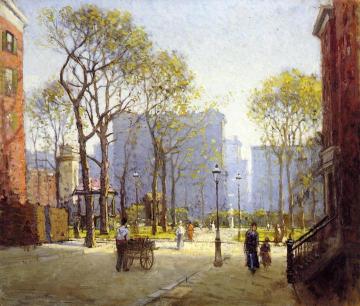 Late Afternoon, Washington Square Artwork by Paul Cornoyer