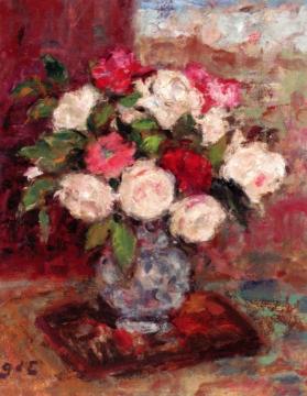 Vase Of Flowers Artwork by Georges D'espagnat