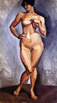 Standing Nude Facing Forward Artwork by Roger de la Fresnaye