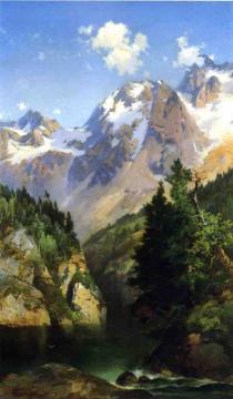 A Rocky Mountain Peak, Idaho Territory Artwork by Thomas Moran