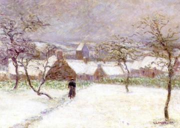 Snow at Mortain Artwork by Gustave Loiseau