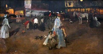 An Evening on the Dam in Amsterdam Artwork by George Heidrik Breitner