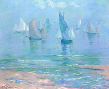 Sailboats at Dieppe Artwork by Theodore Earl Butler