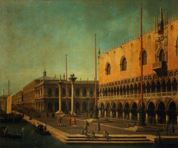 Caprice View of the Molo and the Doge's Palace Artwork by Giovanni Antonio Canal