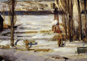A Morning Snow - Hudson River Artwork by George Wesley Bellows