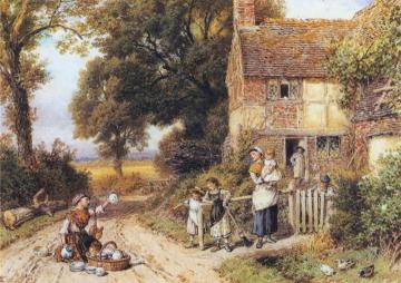 The China Peddler Artwork by Myles Birket Foster