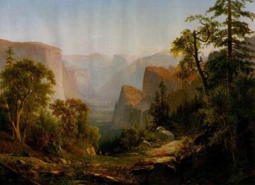 View Of The Yosemite Valley, In California Artwork by Thomas Hill