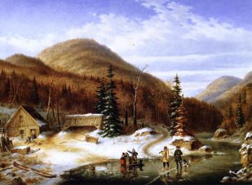 Winter Scene in the Laurentians - The Laval River Artwork by Cornelius Krieghoff