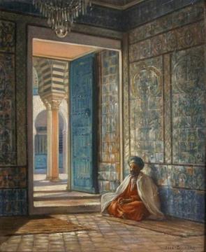 Prière dans la Mosquée de Kairouan Artwork by José Silbert