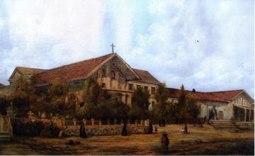 Mission Dolores And The Mansion House, San Francisco, Cal Artwork by Edwin Deakin
