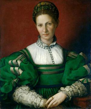 Portrait Of A Lady In Green Artwork by Agnolo Bronzino
