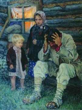 Grief Artwork by Nikolai Petrovich Bogdanov-belsky