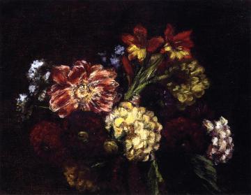Flowers: Dahlias and Gladiolas Artwork by Henri Fantin-Latour