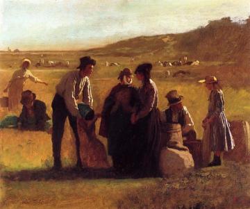 Cranberry Pickers Artwork by Eastman Johnson