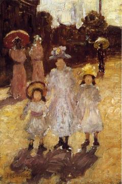 Sunday Morning, Paris Artwork by Maurice Prendergast